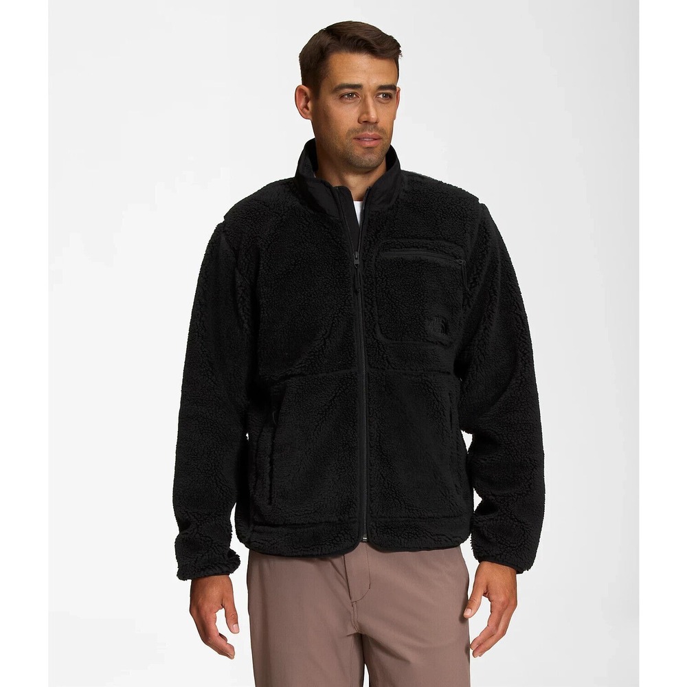 The North Face Men's Extreme Pile‎ Fleece Full Zipper Jacket Coat Black Sz Small